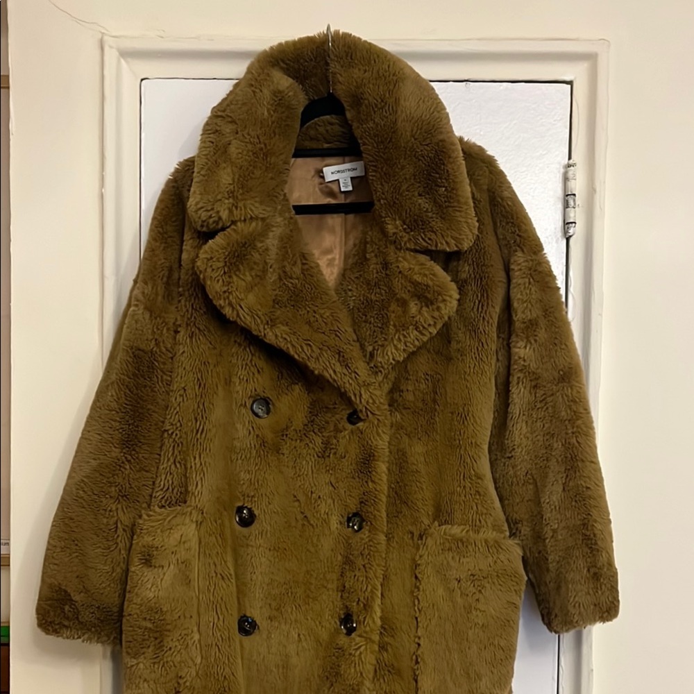 Women's Brown Faux Fur Coat